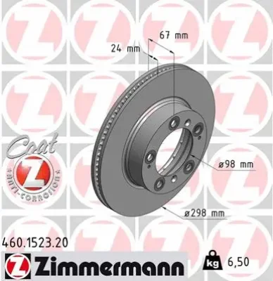 Тормозной диск ZIMMERMANN 460.1523.20