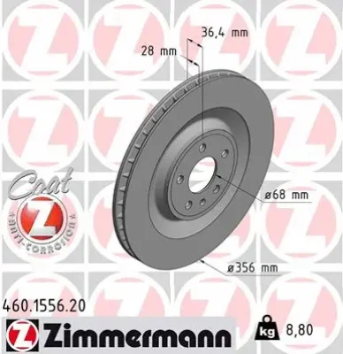 Тормозной диск ZIMMERMANN 460.1556.20