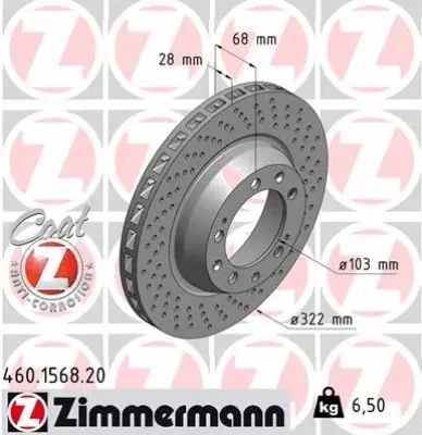 Тормозной диск ZIMMERMANN 460.1568.20