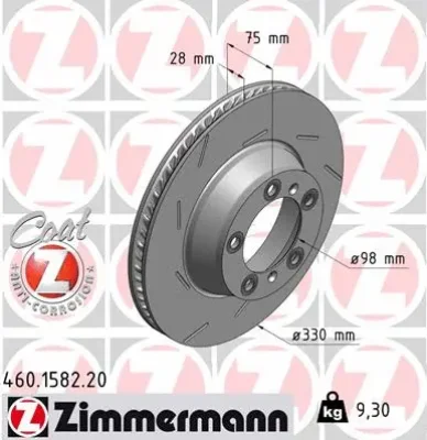 Тормозной диск ZIMMERMANN 460.1582.20