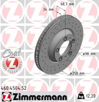 Тормозной диск ZIMMERMANN 460.4504.52