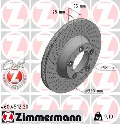 Тормозной диск ZIMMERMANN 460.4512.20
