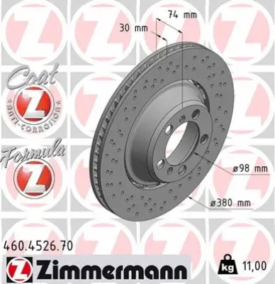 Тормозной диск ZIMMERMANN 460.4526.70