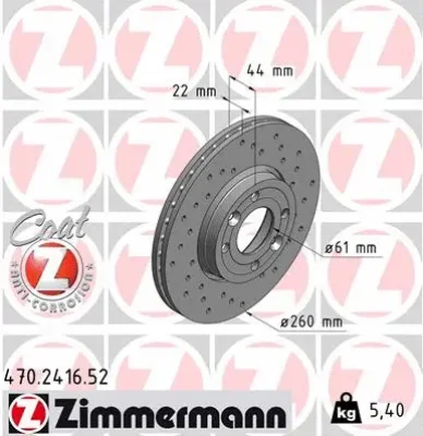 Тормозной диск ZIMMERMANN 470.2416.52