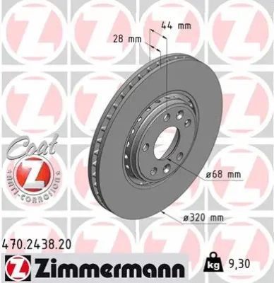 Тормозной диск ZIMMERMANN 470.2438.20