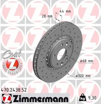 Тормозной диск ZIMMERMANN 470.2438.52