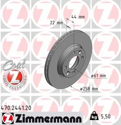 Тормозной диск ZIMMERMANN 470.2441.20