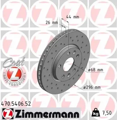 Тормозной диск ZIMMERMANN 470.5406.52