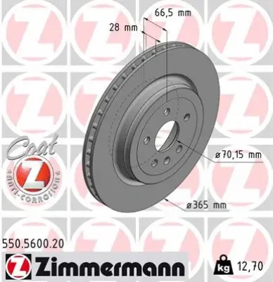 Тормозной диск ZIMMERMANN 550.5600.20