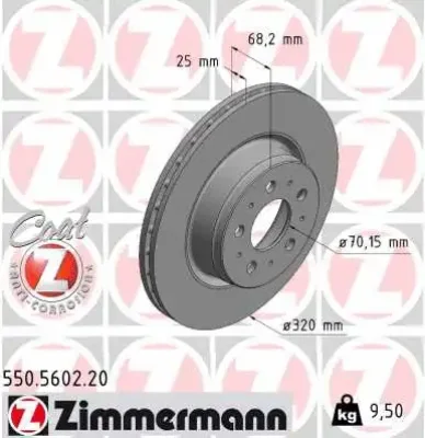 Тормозной диск ZIMMERMANN 550.5602.20