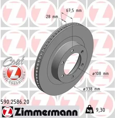 590.2586.20 ZIMMERMANN Тормозной диск