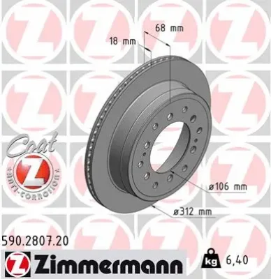 590.2807.20 ZIMMERMANN Тормозной диск