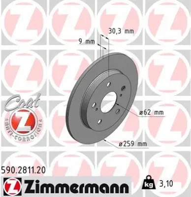 590.2811.20 ZIMMERMANN Тормозной диск