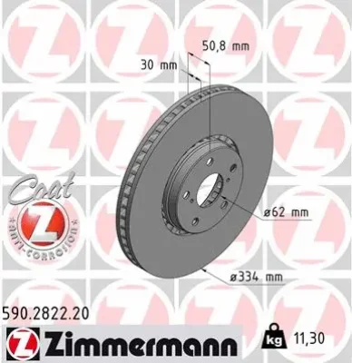 Тормозной диск ZIMMERMANN 590.2822.20