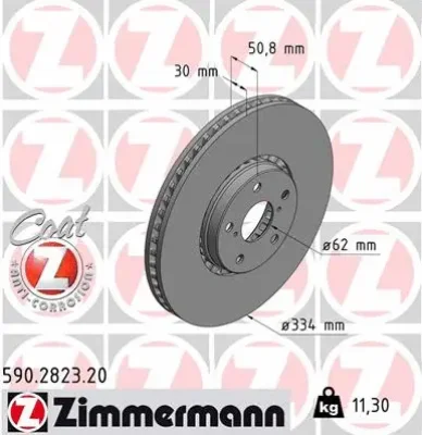 Тормозной диск ZIMMERMANN 590.2823.20