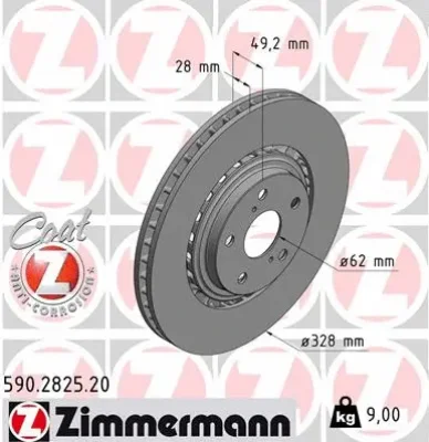 Тормозной диск ZIMMERMANN 590.2825.20