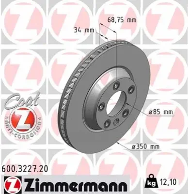 600.3227.20 ZIMMERMANN Тормозной диск