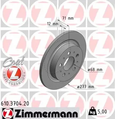 Тормозной диск ZIMMERMANN 610.3704.20