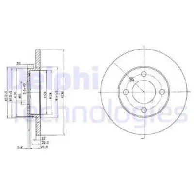 BG2116 DELPHI Тормозной диск