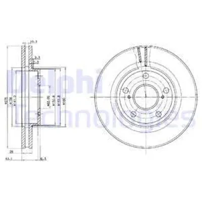 BG2782 DELPHI Тормозной диск