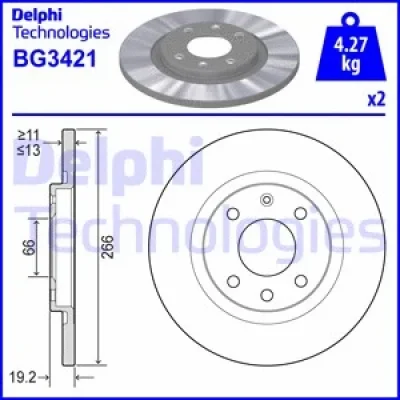 BG3421 DELPHI Тормозной диск