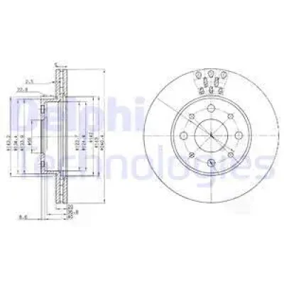 BG3425 DELPHI Тормозной диск