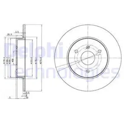 Тормозной диск DELPHI BG3526