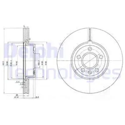 BG3719 DELPHI Тормозной диск