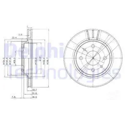 Тормозной диск DELPHI BG3805