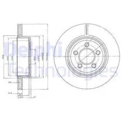 BG4073 DELPHI Тормозной диск