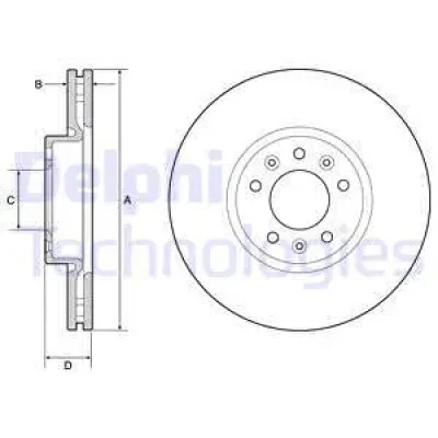 Тормозной диск DELPHI BG4805C