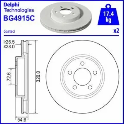 BG4915C DELPHI Тормозной диск