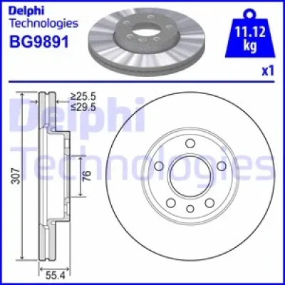BG9891 DELPHI Тормозной диск