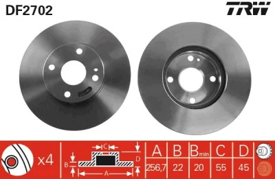 Тормозной диск TRW DF2702