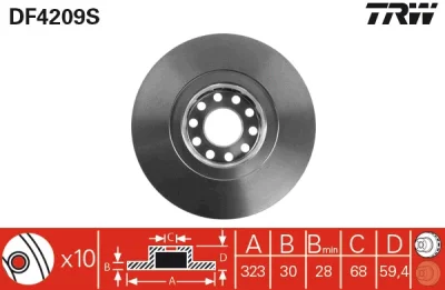 DF4209S TRW Тормозной диск