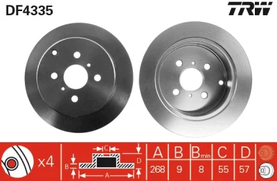 DF4335 TRW Тормозной диск