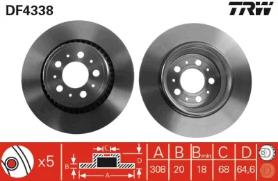DF4338 TRW Тормозной диск