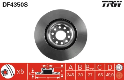 DF4350S TRW Тормозной диск
