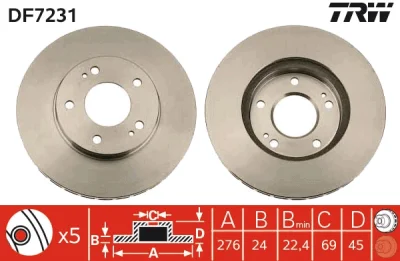 Тормозной диск TRW DF7231