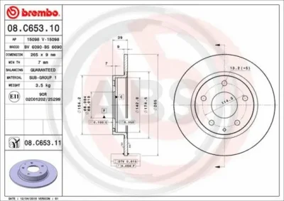 08.C653.11 A.B.S. Тормозной диск