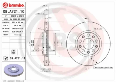 09.A721.11 A.B.S. Тормозной диск