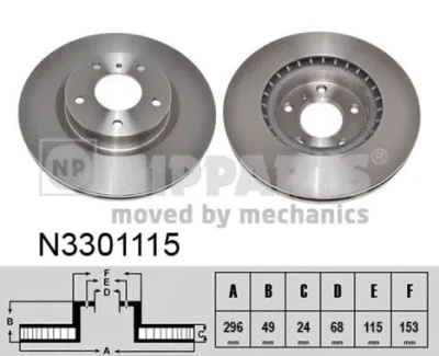 N3301115 NIPPARTS Тормозной диск