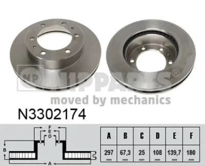 N3302174 NIPPARTS Тормозной диск