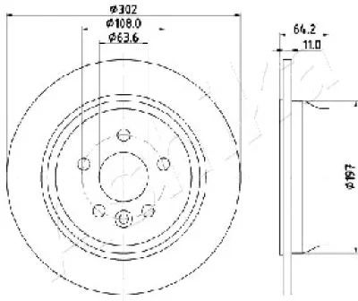 61-0L-L11 ASHIKA Тормозной диск