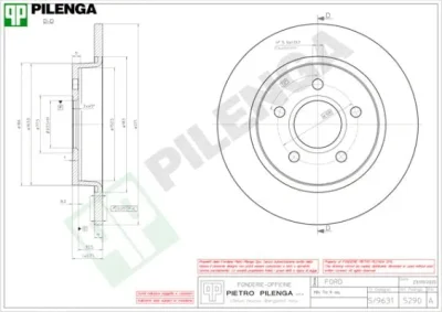 Тормозной диск PILENGA 5290