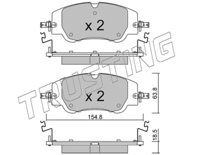Комплект тормозных колодок, дисковый тормоз TRUSTING 1350.0