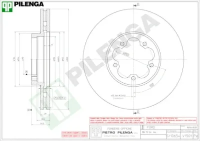 Тормозной диск PILENGA V1501