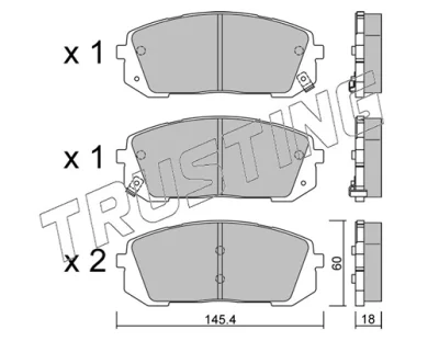 1298.0 TRUSTING Комплект тормозных колодок, дисковый тормоз