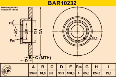 BAR10232 BARUM Тормозной диск