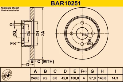 BAR10251 BARUM Тормозной диск